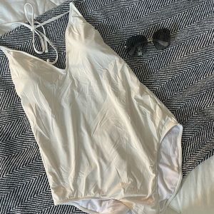 White one-piece swimsuit